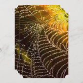 Golden Cobweb Halloween Wedding Uitnodiging (Voorkant / Achterkant)