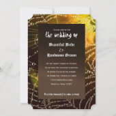 Golden Cobweb Halloween Wedding Uitnodiging (Achterkant)