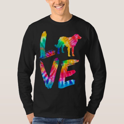 Golden Cocker Retriever Tie Dye Love Dog T-shirt (Voorkant)