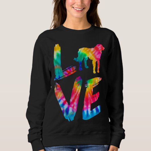 Golden Cocker Retriever Tie Dye Love Dog Trui (Voorkant)