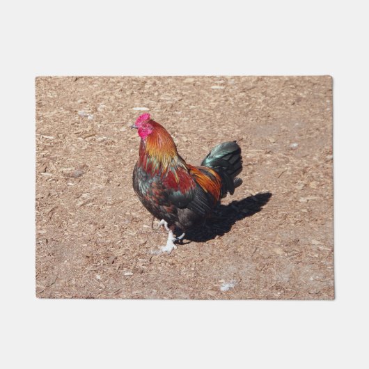 Golden Cockerel Rooster doormat Deurmat (Voorkant)