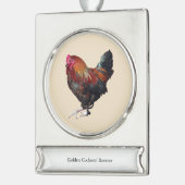 Golden Cockerel Rooster ornament Verzilverd Banner Ornament (Links)