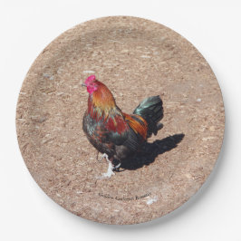 Golden Cockerel Rooster paper plate Papieren Bordje