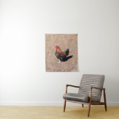 Golden Cockerel Rooster tapestry Wandkleed (In situ)