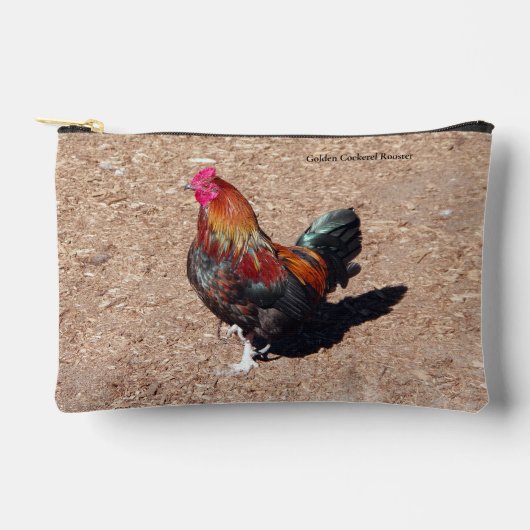 Golden Cockerel Rooster zipper bag Etui (Voorkant)