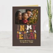 Golden Cocoa Fun Retro Christmas Photos Feestdagen Kaart (Voorkant)