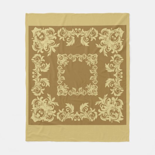 Golden Coffee Square Fleece Deken (Voorkant)