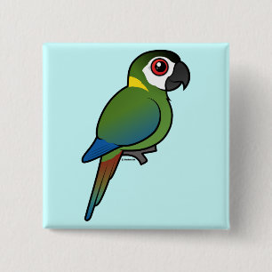 Golden-collared Macaw Vierkante Button 5,1 Cm