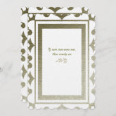 Golden Colonial Poetry Wedding Invitation Kaart (Voorkant / Achterkant)