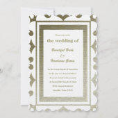 Golden Colonial Poetry Wedding Invitation Kaart (Achterkant)
