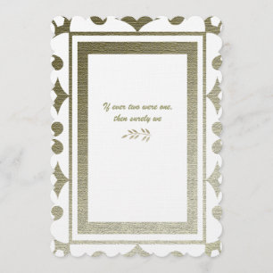 Golden Colonial Poetry Wedding Invitation Kaart