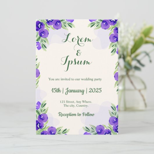 Golden Color Simple bruiloft Kaart (Staand voorkant)