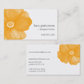 Golden Color Waterverf Flower Visitekaartjes (Voorkant / Achterkant)