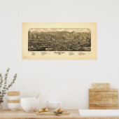 Golden Colorado 1882 Panoramische Kaart Poster (Keuken)