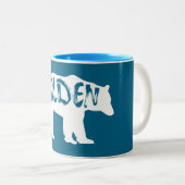 Golden Colorado Bear Tweekleurige Koffiemok (Voorkant rechts)