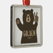 Golden Colorado Peace Bear Metalen Ornament (Rechts)