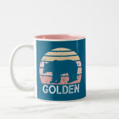 Golden Colorado Retro Bear Tweekleurige Koffiemok (Links)