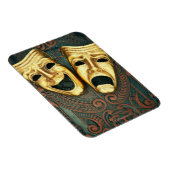 Golden comedy en tragedie maskers op gevlekt magneet (Rechterzijde)