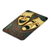 Golden comedy en tragedie maskers op gevlekt magneet (Linkerzijde)