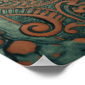 Golden comedy en tragedie maskers op gevlekt poster (Hoek)