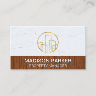 Golden Commercial Building Logo Visitekaartje