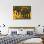 Golden Companions - Olifantentrio in warm licht Canvas Afdruk (Insitu (Slaapkamer))