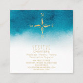 ** Golden Compass Beach Ocean Zee AP 13 Blauwgroen Vierkante Visitekaartje (Achterkant)