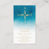 *~* Golden Compass Beach Ocean Zee White Blauwgroe Visitekaartje (Achterkant)