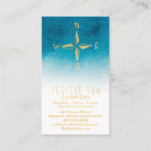*~* Golden Compass Zee Beach Ocean White Blauwgroe Visitekaartje (Achterkant)