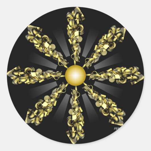 Golden Composiet Ronde Sticker (Voorkant)