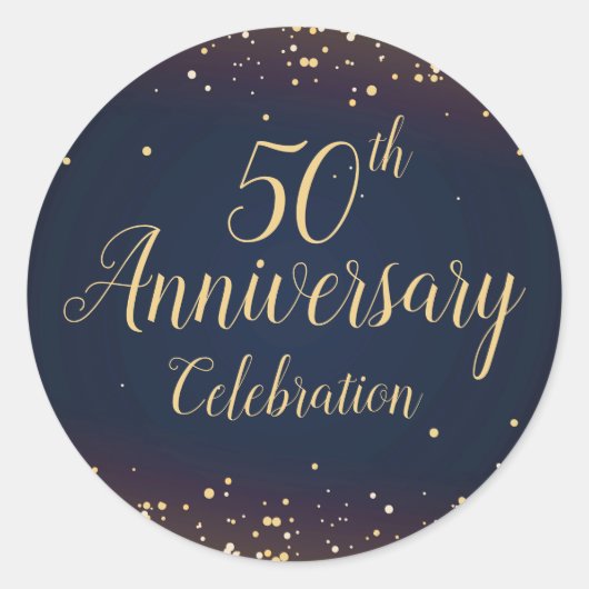 Golden Confetti 50th Jubileum Sticker (Voorkant)
