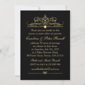 Golden confetti 50th Wedding Jubileum Invite Kaart (Achterkant)
