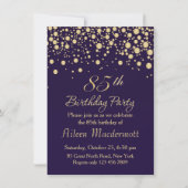 Golden confetti 85th Birthday Party Invitation Kaart (Voorkant)