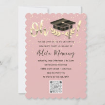 Golden Confetti Afstuderen QR-code Blush