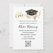 Golden Confetti Afstuderen QR-code wit Kaart (Voorkant)