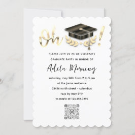 Golden Confetti Afstuderen QR-code wit Kaart
