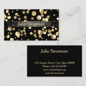 Golden confetti, elegant, glanzend visitekaartje (Voorkant / Achterkant)