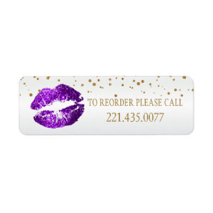 Golden Confetti en Paarse lips 2 - Reorder Etiket