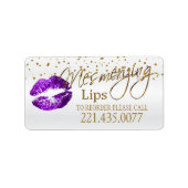 Golden Confetti en Paarse lips - Reorder Etiket (Voorkant)