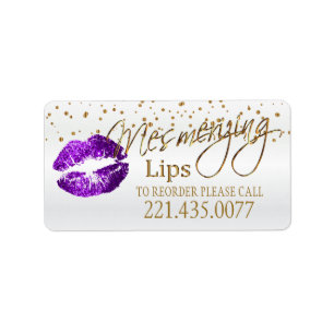 Golden Confetti en Paarse lips - Reorder Etiket