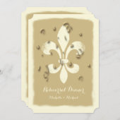 Golden Confetti Fleur de Lis event Uitnodiging (Voorkant / Achterkant)