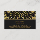 Golden Confetti Glam Golden Black Vip Visitekaartje (Achterkant)