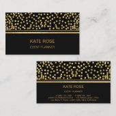 Golden Confetti Glam Golden Black Vip Visitekaartje (Voorkant / Achterkant)