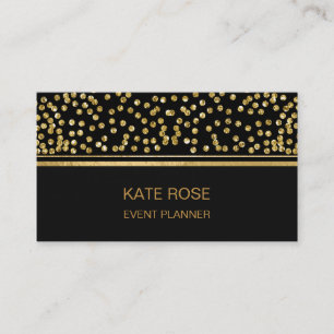 Golden Confetti Glam Golden Black Vip Visitekaartje