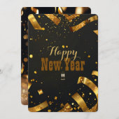 Golden Confetti Glitter Explosion Nieuwjaarskaart Kaart (Voorkant / Achterkant)