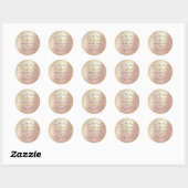 Golden Confetti Glitter Save the Date Pink Blush Ronde Sticker (Vel)