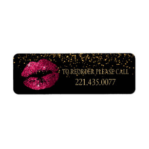 Golden Confetti & Hot Pink Lips 2 - Reorder Etiket