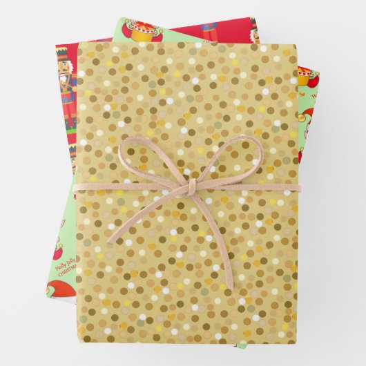 Golden Confetti, kerstmis, Nutcracker Inpakpapier Vel (In situ)