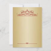 Golden confetti on red 75th Birthday Invitation Kaart (Achterkant)