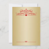 Golden confetti on red 95th Birthday Invitation Kaart (Achterkant)